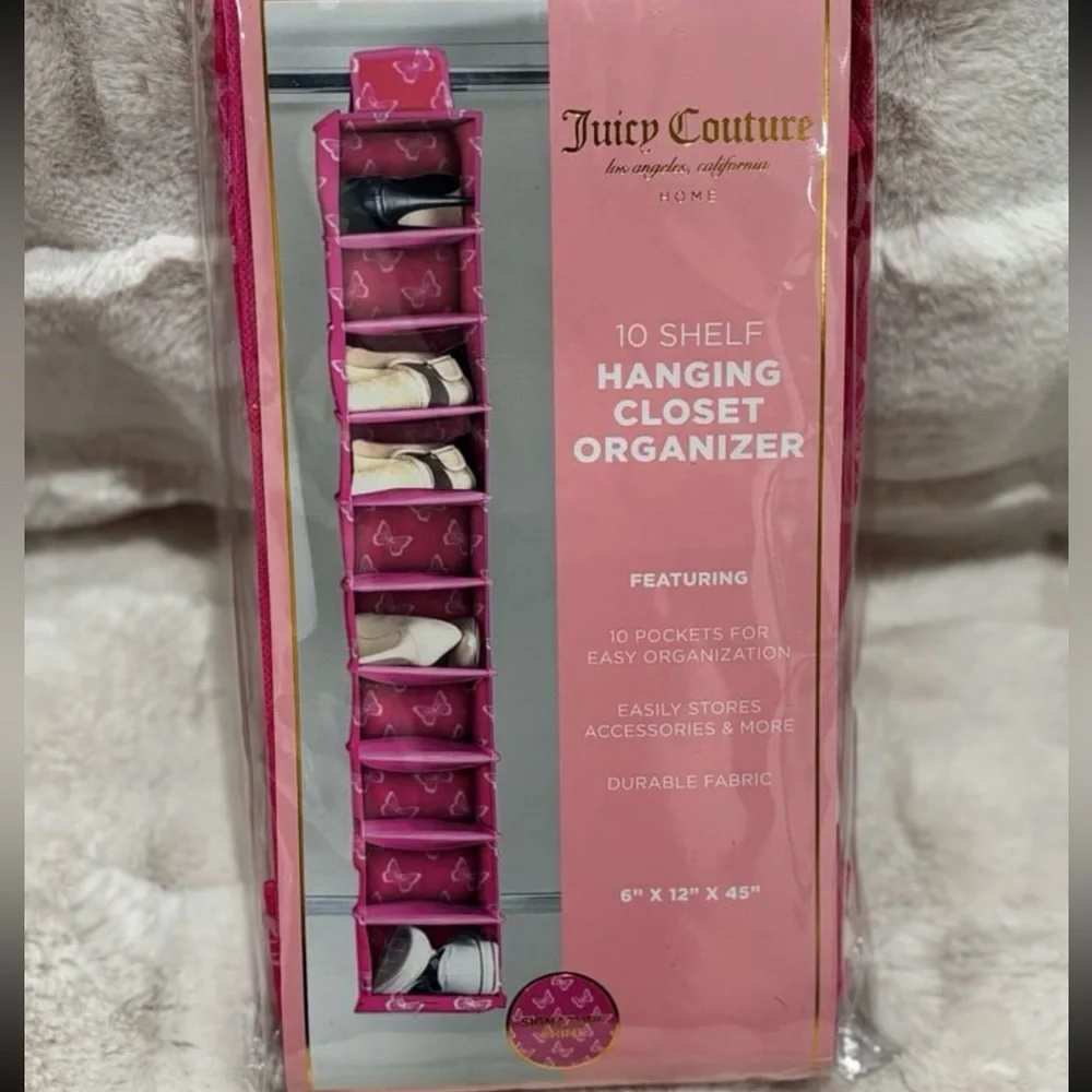 Juicy Couture Hot Pink 10-Shelf Hanging Closet Organizer